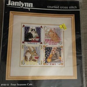 Janlynn Counted Cross Stitch Four Seasons Cats Kit